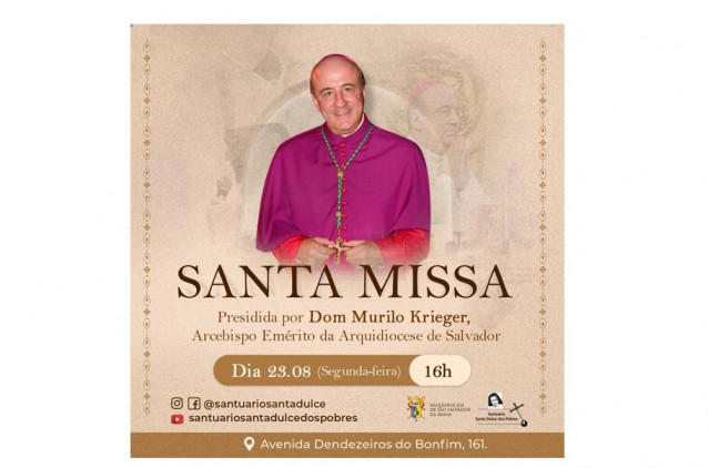 Arcebispo Emérito, Dom Murilo Krieger, celebra missa no Santuário nesta segunda-feira Arcebispo Emérito, Dom Murilo Krieger, celebra missa no Santuário nesta segunda-feira
